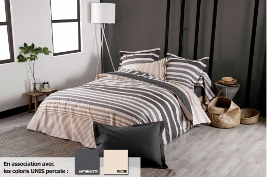 linge de lit STRIPE ficelle - TRADILINGE linge de lit STRIPE ficelle - TRADILINGE