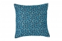 coussin MARGUERITES bleu paon - BLANC DES VOSGES