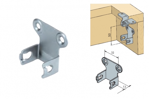 platine inférieure verticale MULTIFLEX à visser