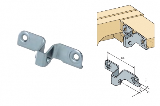 platine supérieure verticale à ailes MULTIFLEX à visser