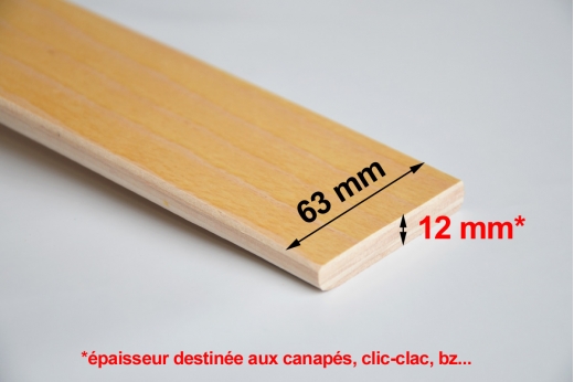 LATTE de canapé convertible 63 x 12 mm - cintrée LATTE de canapé convertible 63 x 12 mm - cintrée