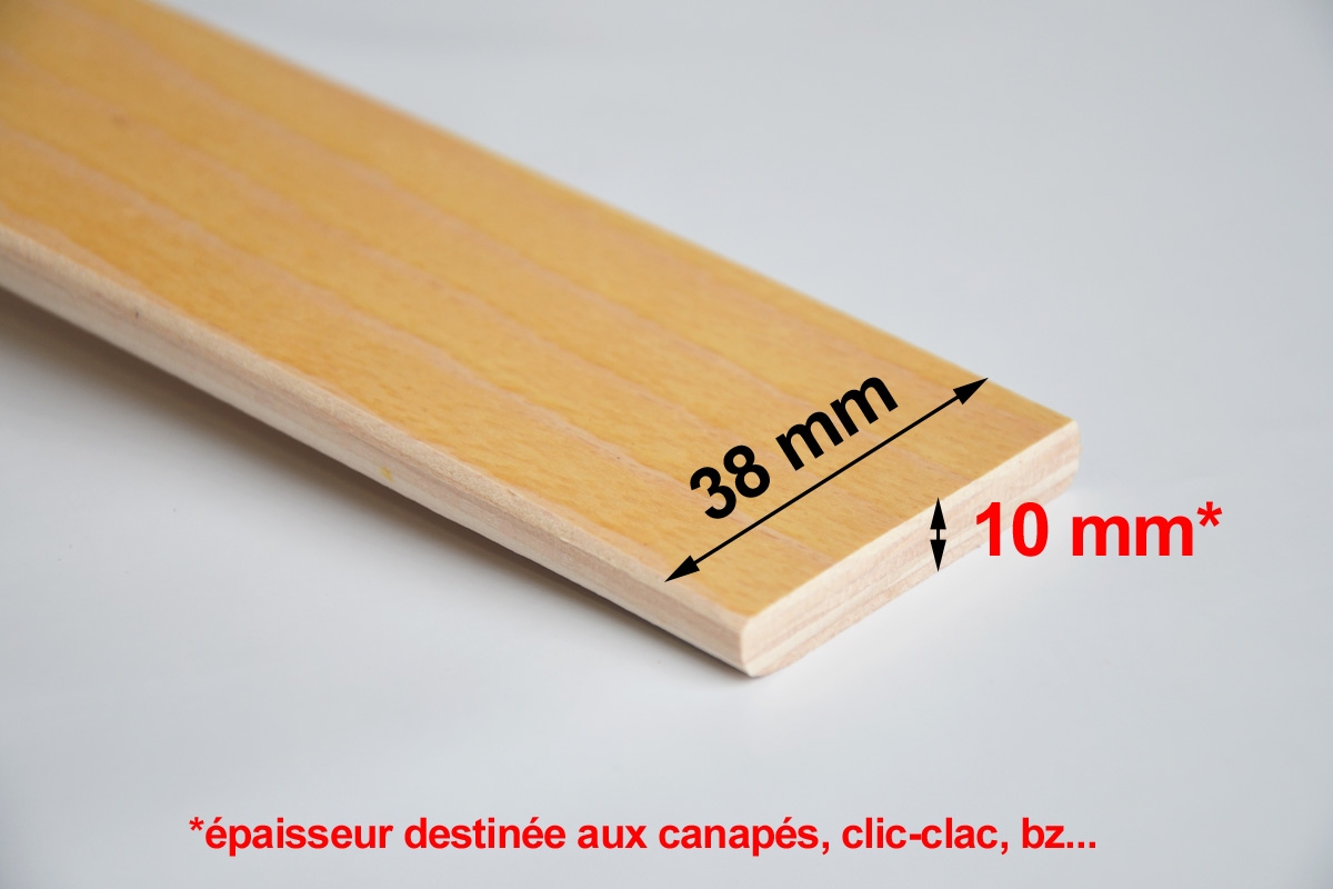 10x Support De Latte Triple Pour Sommier 38 X 8 Mm Embout Court Flexible Lit Meuble Latte Fixation Tenon, Noir