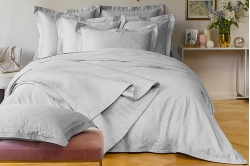 Linge de lit CHARME coloris GRIS CLAIR - TRADITION DES...