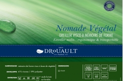 NOMADE VEGETAL - oreiller de voyage à mémoire de forme