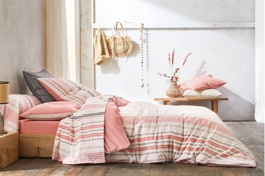 Linge de lit HORIZON CORAIL - BLANC DES VOSGES