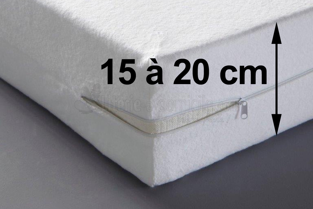 Housse de matelas intégrale (140 cm) Emeline Gris clair - Linge de