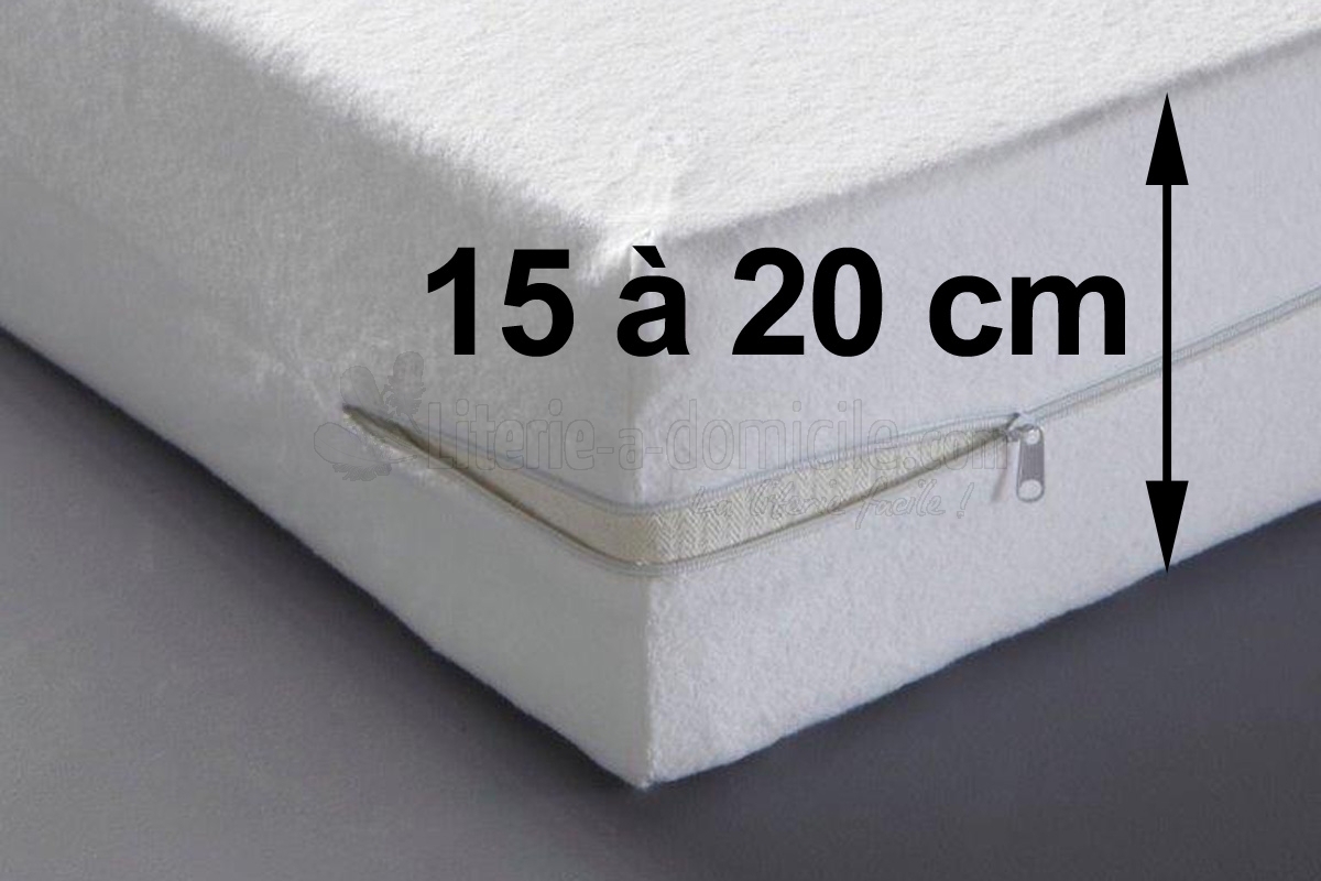 Drap housse blanc pour matelas clic-clac bonnet 20 cm 140x190