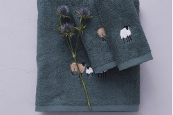 Linge de bain SHETLAND VERT IRLANDE - SYLVIE THIRIEZ