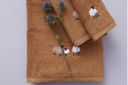 Linge de bain SHETLAND MARRON ROUX - SYLVIE THIRIEZ