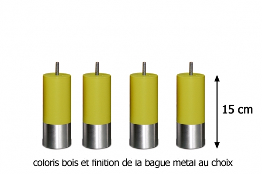 pied de lit HAWAÏ hauteur 15 cm (lot de 4)