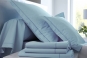 linge de lit uni percale aqua - BLANC DES VOSGES