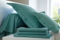 drap housse grand bonnet UNI COTON PERCALE soft - BLANC DES VOSGES (Bleu canard)