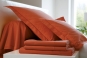 drap housse grand bonnet UNI COTON PERCALE soft - BLANC DES VOSGES (terracotta)