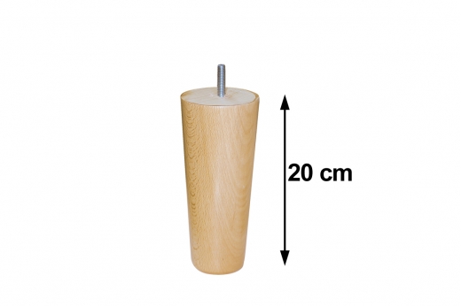 Pieds De Lit En Bois Merisier - Hauteur 20 Cm, Diamètre 5,3 Cm, Filetage 8 Mm - Pour Rehausser Et Embellir Votre Lit (non Compatible Cadres Métal)