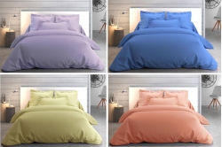 Linge de lit COTON PERCALE UNIE VEXIN (fin de série)