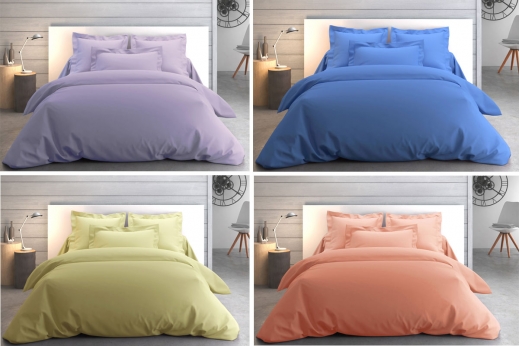 Linge de lit COTON PERCALE VEXIN coloris fin de collection - ANNE DE SOLÈNE 