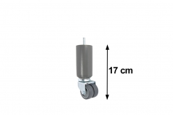 pied de lit ROULETTE CAOUTCHOUC avec ou sans frein 17cm