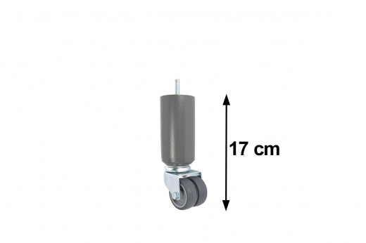 pied de lit ROULETTE CAOUTCHOUC avec ou sans frein 17cm