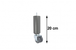 pied de lit ROULETTE CAOUTCHOUC avec ou sans frein 20cm
