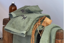 Linge de bain HIGHLANDS VERT VÉTIVER - SYLVIE THIRIEZ