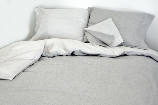 linge de lit flanelle REVERSIBLE gris et blanc - SOGNOBLU