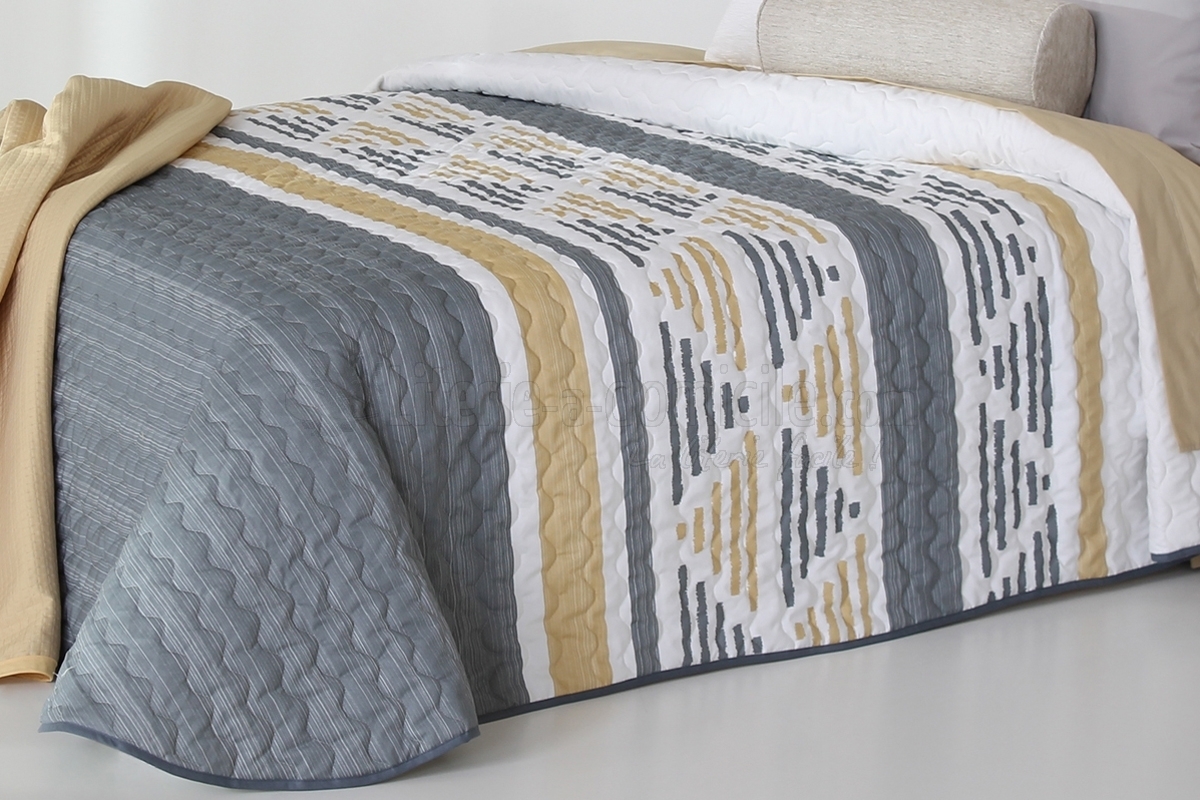 Dessus de lit matelassé KELSEY gris 90g - REIG MARTI