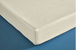 Alèze maille polyester enduite polyuréthane M1 blanc 150gr forme drap  housse 120x200 cm