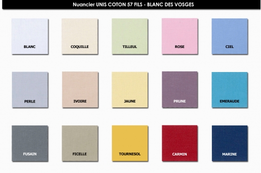 Coloris linge de lit UNI COTON 57 fils - BLANC DES VOSGES