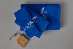 Linge de bain JOURNÉE À LA MER BLEU AZUR - SYLVIE THIRIEZ