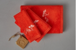 Linge de bain JOURNÉE À LA MER VERMILLON - SYLVIE THIRIEZ