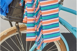 tapis de plage rayé JOURNÉE A LA MER