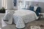 Dessus de lit PUY bleu - piquage vague - REIG MARTI