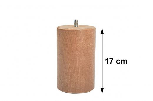 pied de sommier vis de 10 mm - PACHA cylindrique 85 bois hauteur 17 cm (lot de 4)