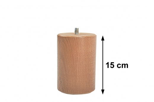 pied de sommier vis de 10 mm - PACHA cylindrique 85 bois hauteur 15 cm (lot de 4)