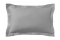 Taie d'oreiller unie percale ROYAL LINE argent - ESSIX