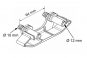 PLATINE A TENONS ARRÊT suspendue 12 mm