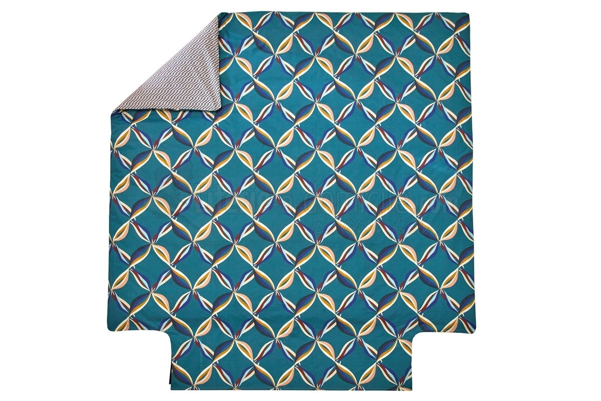 Taie traversin percale coton peigné CINETIQUE-Taie de traversin 90 x 190  cm-Bleu Paon