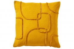 Coussin carré SIXTIES JAUNE IMPÉRIAL - BLANC DES VOSGES