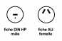 CORDON ADAPTATEUR fiche DIN-HP mâle / fiche AU femelle
