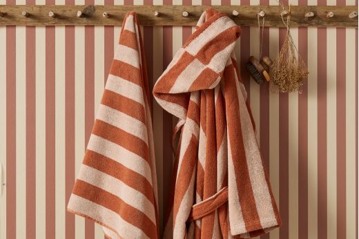 Linge de bain LIGNE ORANGE TERRACOTTA ET ROSE - SYLVIE THIRIEZ