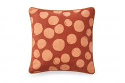 Housse de coussin carrée recto POLKA TERRACOTTA - SYLVIE...