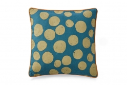 Housse de coussin carrée recto POLKA VERT - SYLVIE THIRIEZ