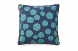 Housse de coussin carrée recto POLKA MARINE - SYLVIE THIRIEZ