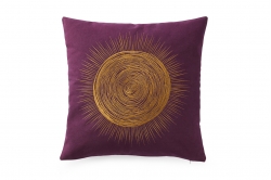 Housse de coussin recto SOLAIRE VIOLET PRUNE - SYLVIE...
