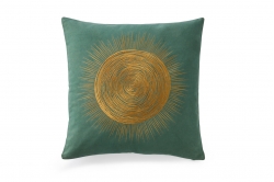 Housse de coussin recto SOLAIRE VERT MÉLÈZE - SYLVIE THIRIEZ