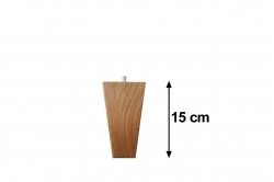 pied de lit carré conique LUPIN CHÊNE 15 cm (lot de 4)