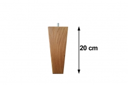 pied de lit carré conique LUPIN CHÊNE 20 cm (lot de 4)