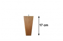 pied de lit carré conique LUPIN CHÊNE 17 cm (lot de 4)