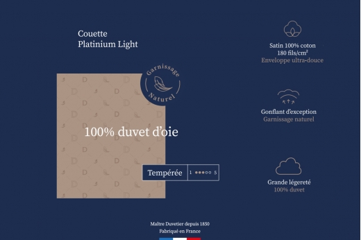 couette 100% duvet d'oie PLATINIUM light v.2 - DROUAULT