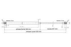 vérin pour lit relevable longueur 525mm